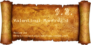 Valentinyi Manfréd névjegykártya